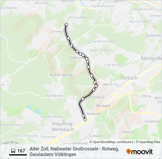 167 Bus Line Map