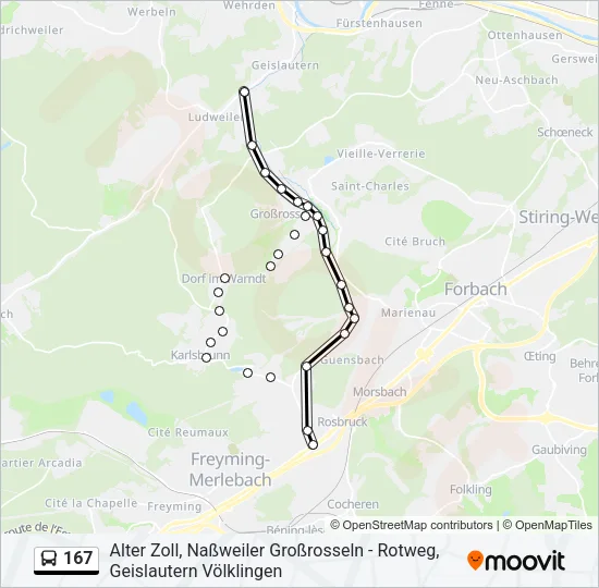 167 Bus Line Map