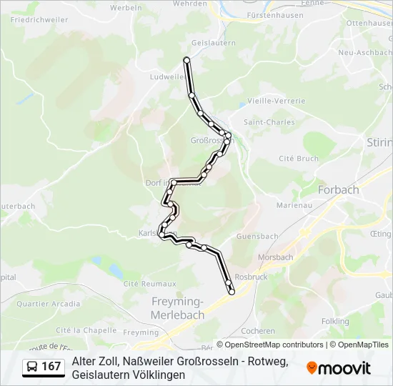 167 Bus Line Map