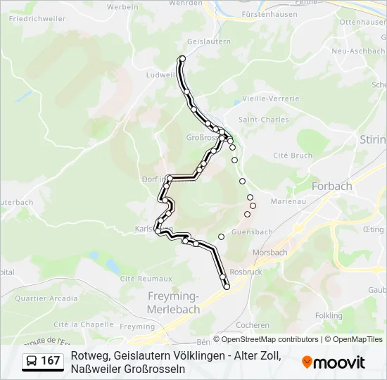 167 Bus Line Map