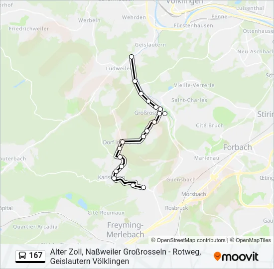 167 Bus Line Map
