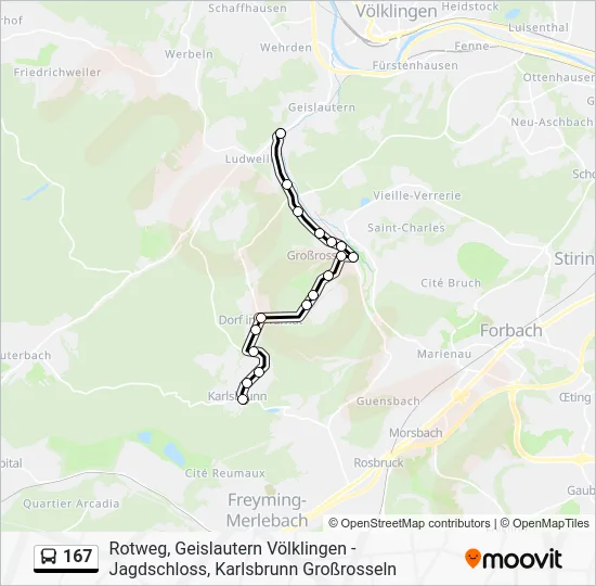 Автобус 167: карта маршрута