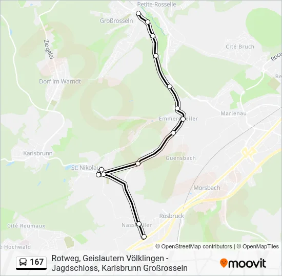 Автобус 167: карта маршрута