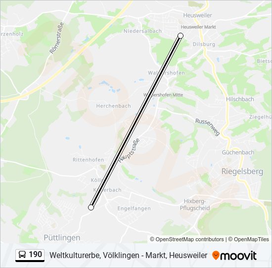 190 Route: Fahrpläne, Haltestellen & Karten - Heusweiler (Aktualisiert)