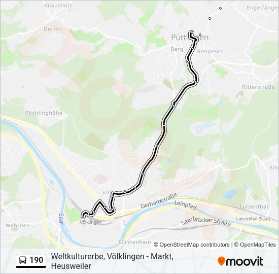 190 Bus Line Map