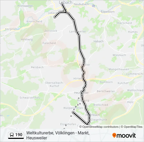 190 Bus Line Map