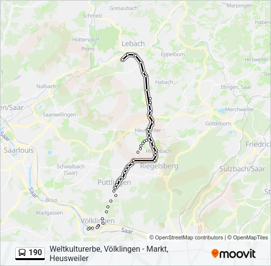190 Bus Line Map