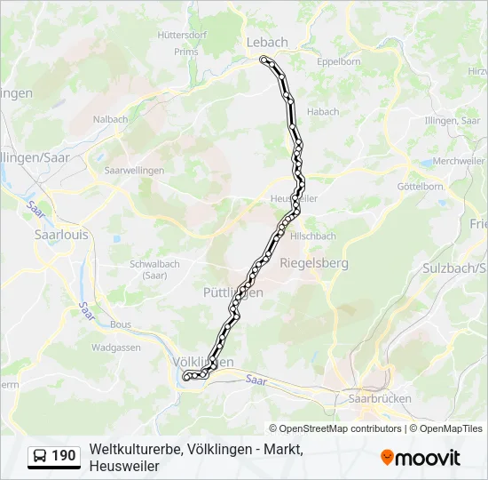 190 Bus Line Map
