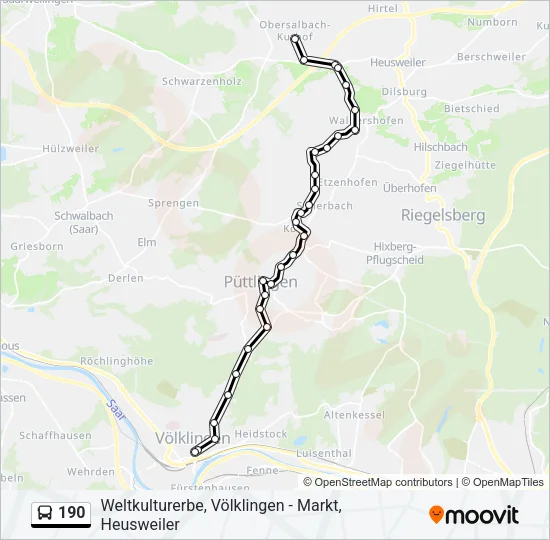 190 Bus Line Map