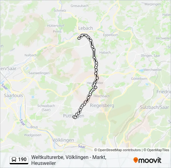 190 Bus Line Map