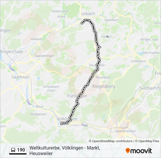190 Bus Line Map