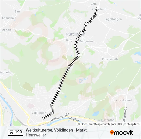190 Bus Line Map