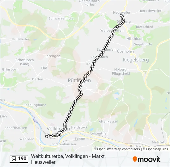 190 Bus Line Map