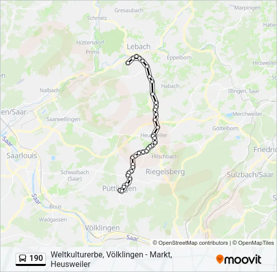 190 Bus Line Map
