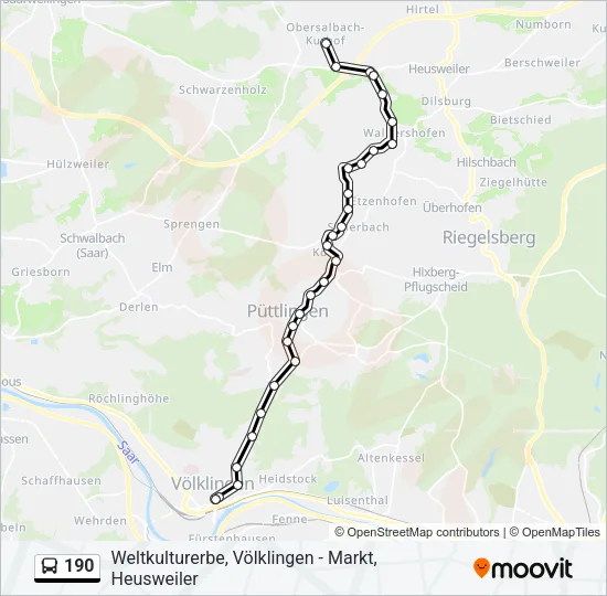190 Bus Line Map