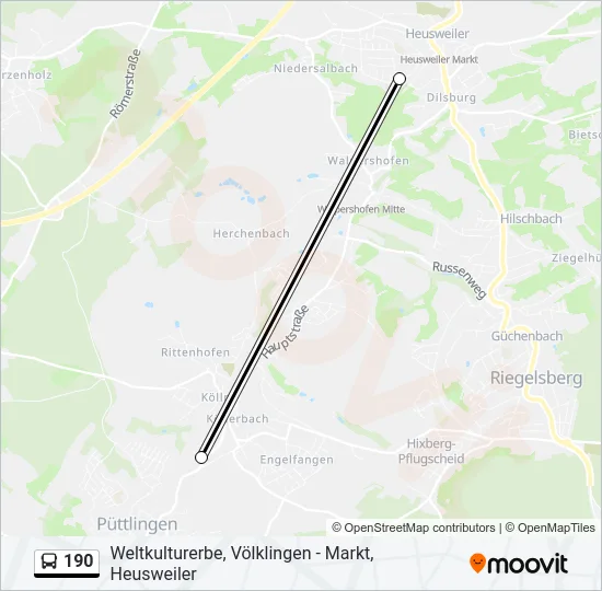 190 Bus Line Map