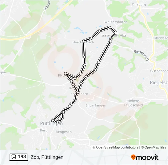 193 Bus Line Map
