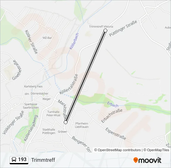 193 Bus Line Map