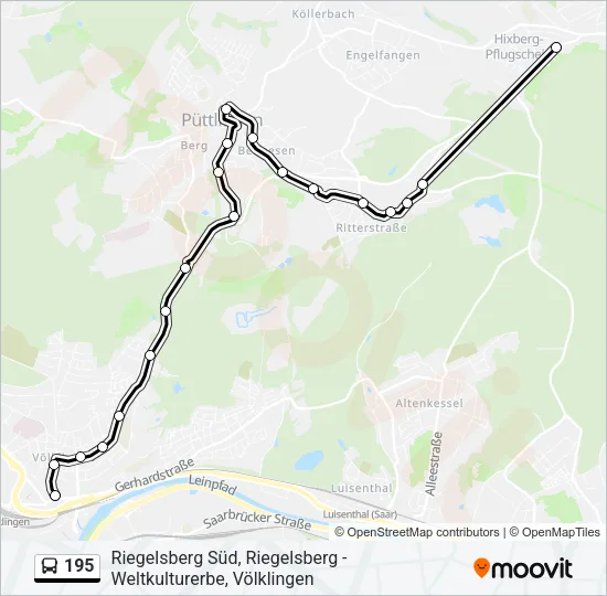 195 Bus Line Map
