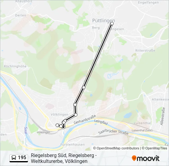 195 Bus Line Map