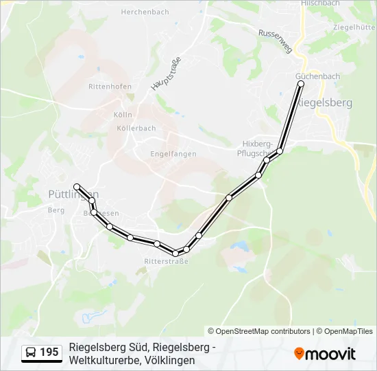 195 Bus Line Map
