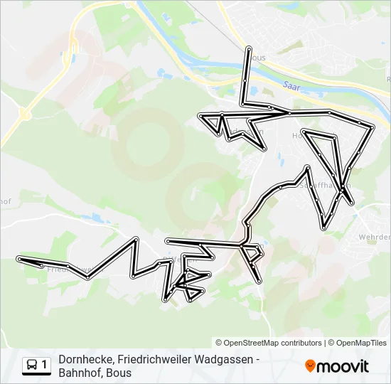 1 Bus Line Map