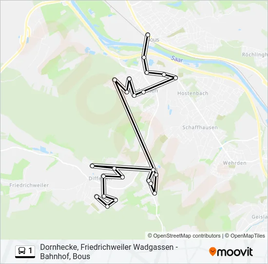 1 Bus Line Map