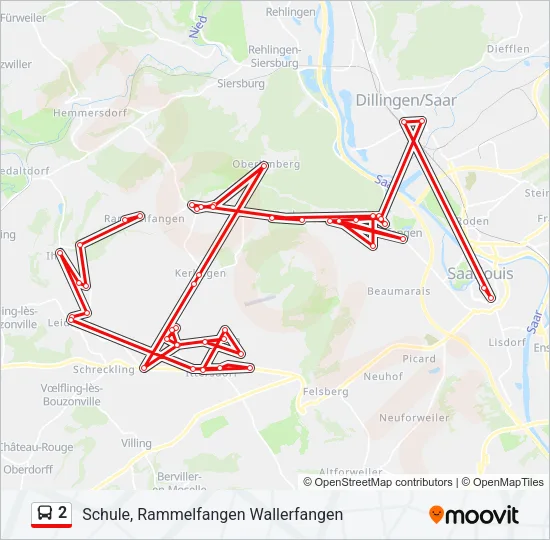 2 Bus Line Map