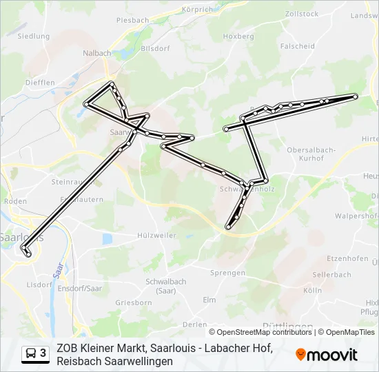 3 Bus Line Map