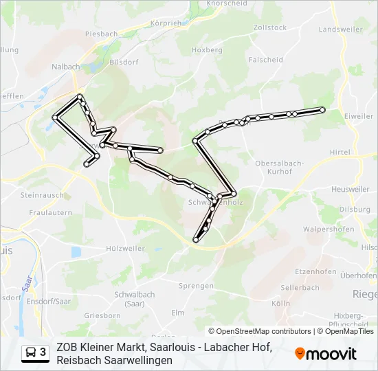 3 Bus Line Map