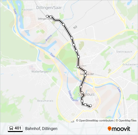 401 Bus Line Map