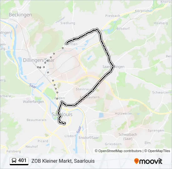 401 Bus Line Map