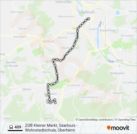 409 Bus Line Map