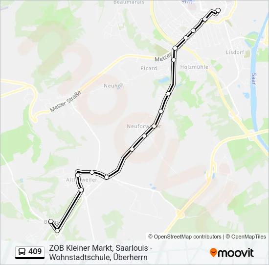 409 Bus Line Map