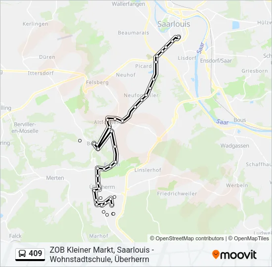 409 Bus Line Map