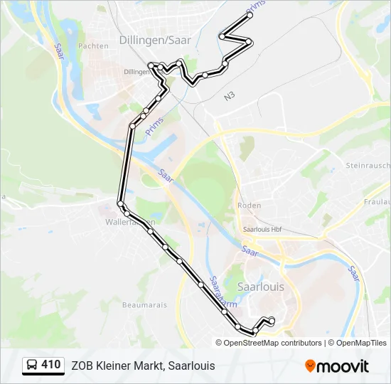 410 Bus Line Map