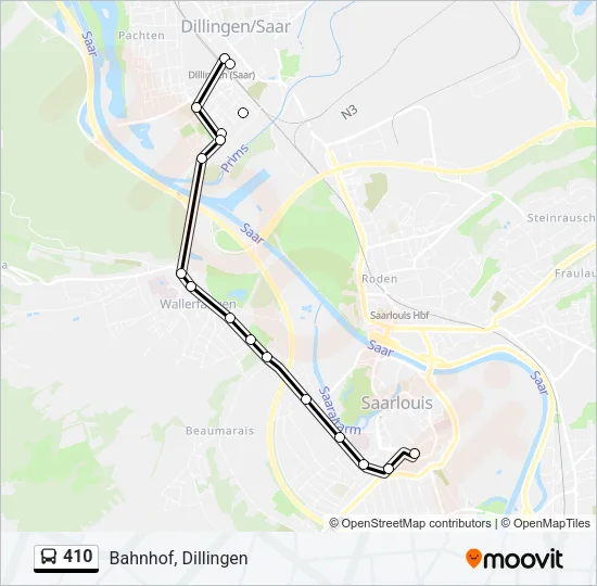 410 Bus Line Map