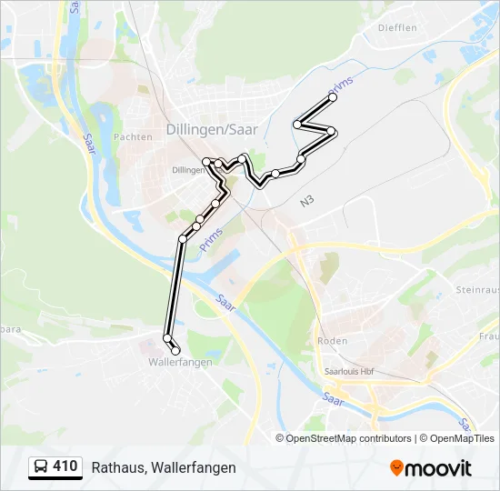 410 Bus Line Map
