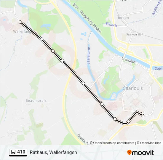 410 Bus Line Map