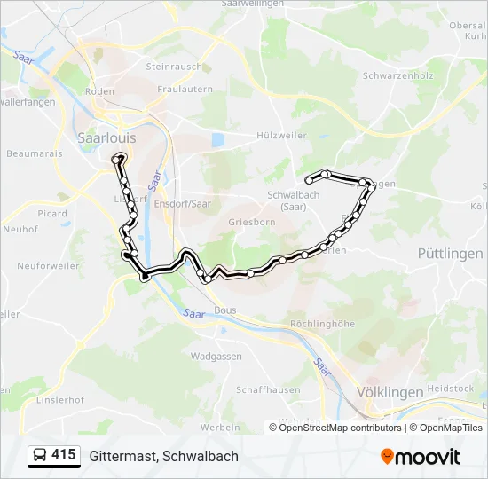 415 Bus Line Map