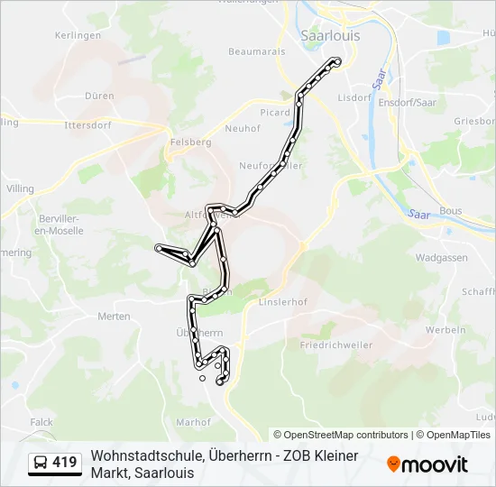 419 Bus Line Map