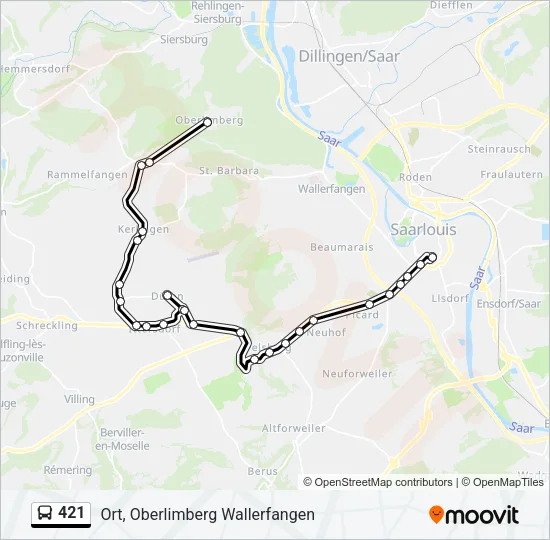 421 Bus Line Map