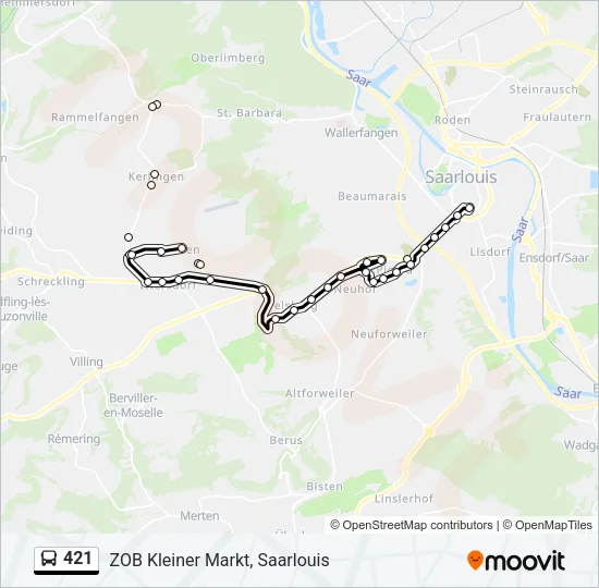 421 Bus Line Map