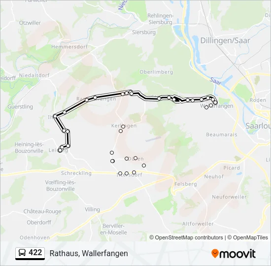 422 Bus Line Map