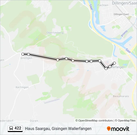 422 Bus Line Map