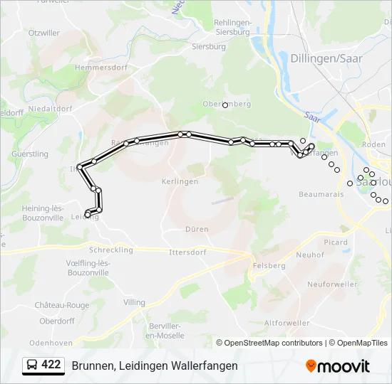 422 Bus Line Map