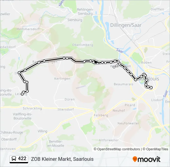 422 Bus Line Map