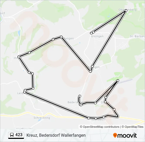 423 Bus Line Map