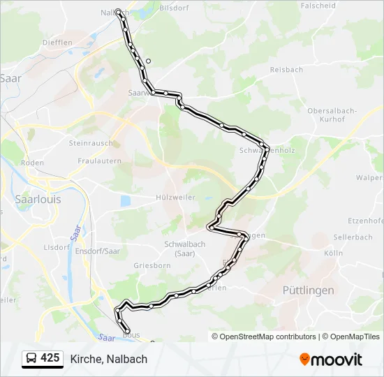 425 Bus Line Map