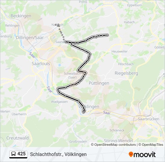 Buslinie 425 Karte